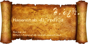 Hasenstab Árpád névjegykártya